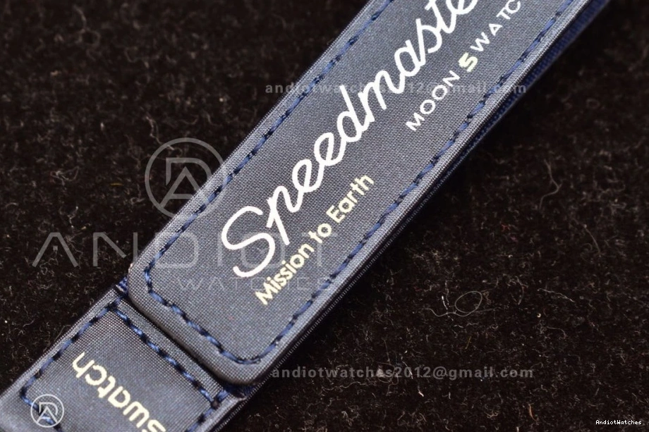 WeatherProof Earth Moonwatch x Swatch on Quartz to Omega Nylon Mission 1181 Strap Bioceramic 1002